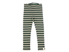 Petit Piao emerald green multi striped leggings modal